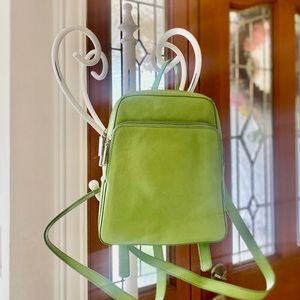 Green Leather HOBO Backpack